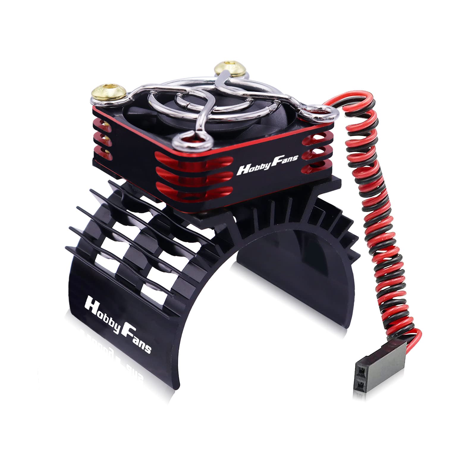 High-Speed 28000RPM Aluminum RC Cooling Fan with Heatsink for 1/8 1/10 Scale RC Cars - Compatible with 540 550 F540 3650 3660 Motors (Red) | Perfect for Racing, Drifting & Off-Road RC Vehicles