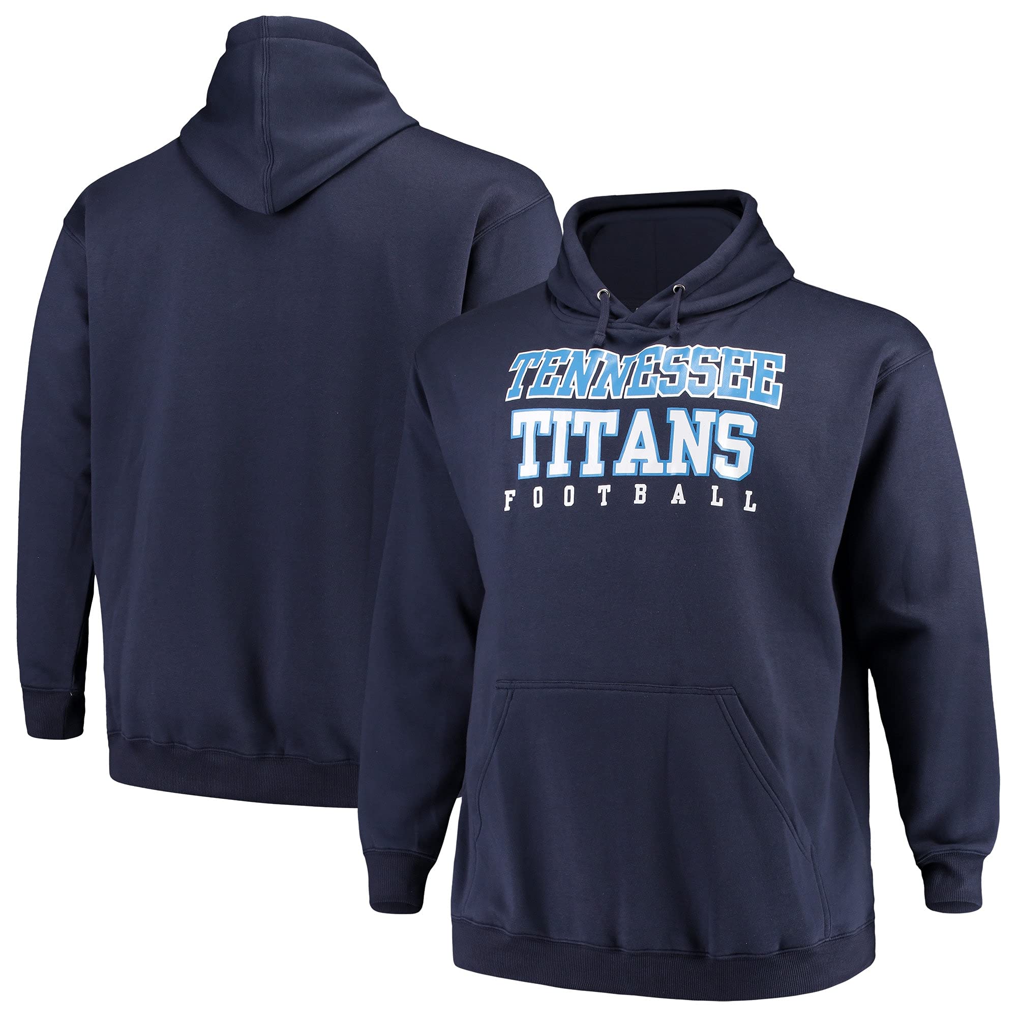 Fanatics Men's Detroit Lions Big & Tall Stacked Pullover Hoodie - Blue NFL Team Apparel for Game Day & Casual Wear