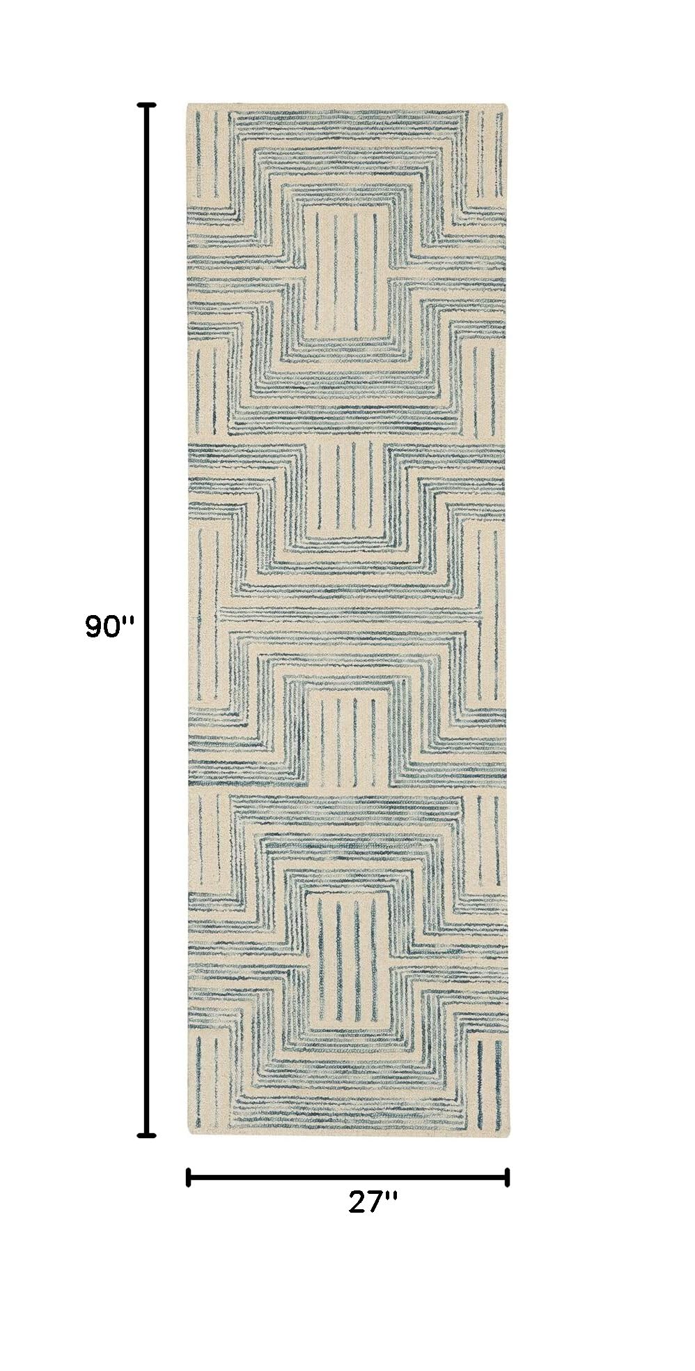 Nourison Linked Bohemian Ivory/Turquoise 2'3