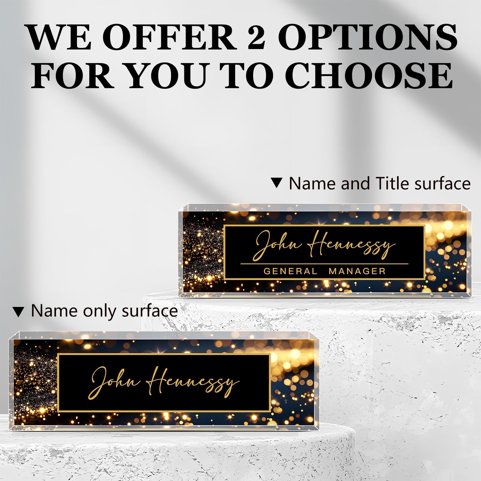 Personalized Acrylic Desk Name Plate - Custom Office Decor for Women, Employee Appreciation Gifts for Boss, Nurse, Teacher, Manager - Perfect for Office Organization & Professional Workspace Decor