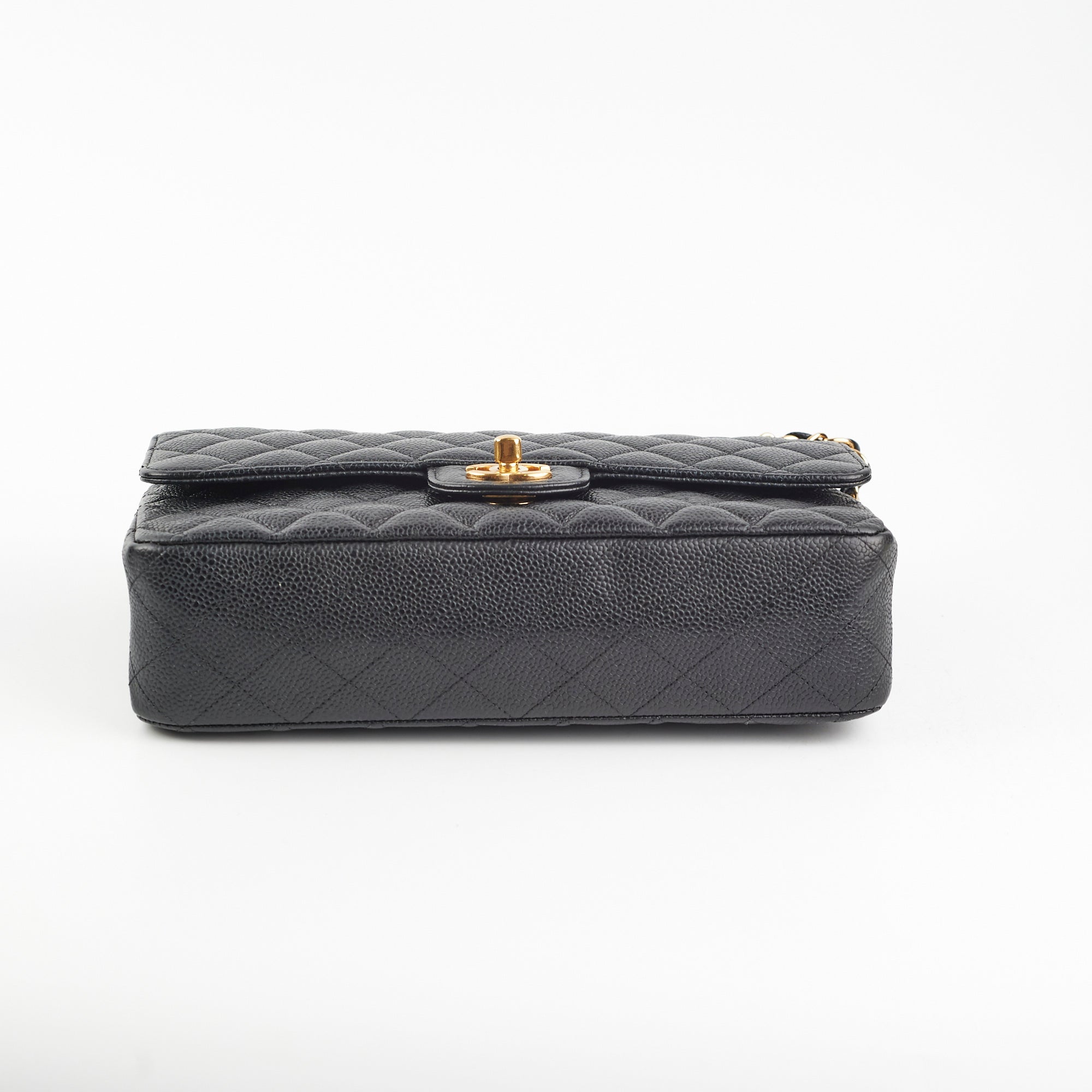 Chanel Classic Double Flap Bag Medium/Large Size in Black Caviar Leather - Perfect for Work, Evening Events & Luxury Fashion Accessories
