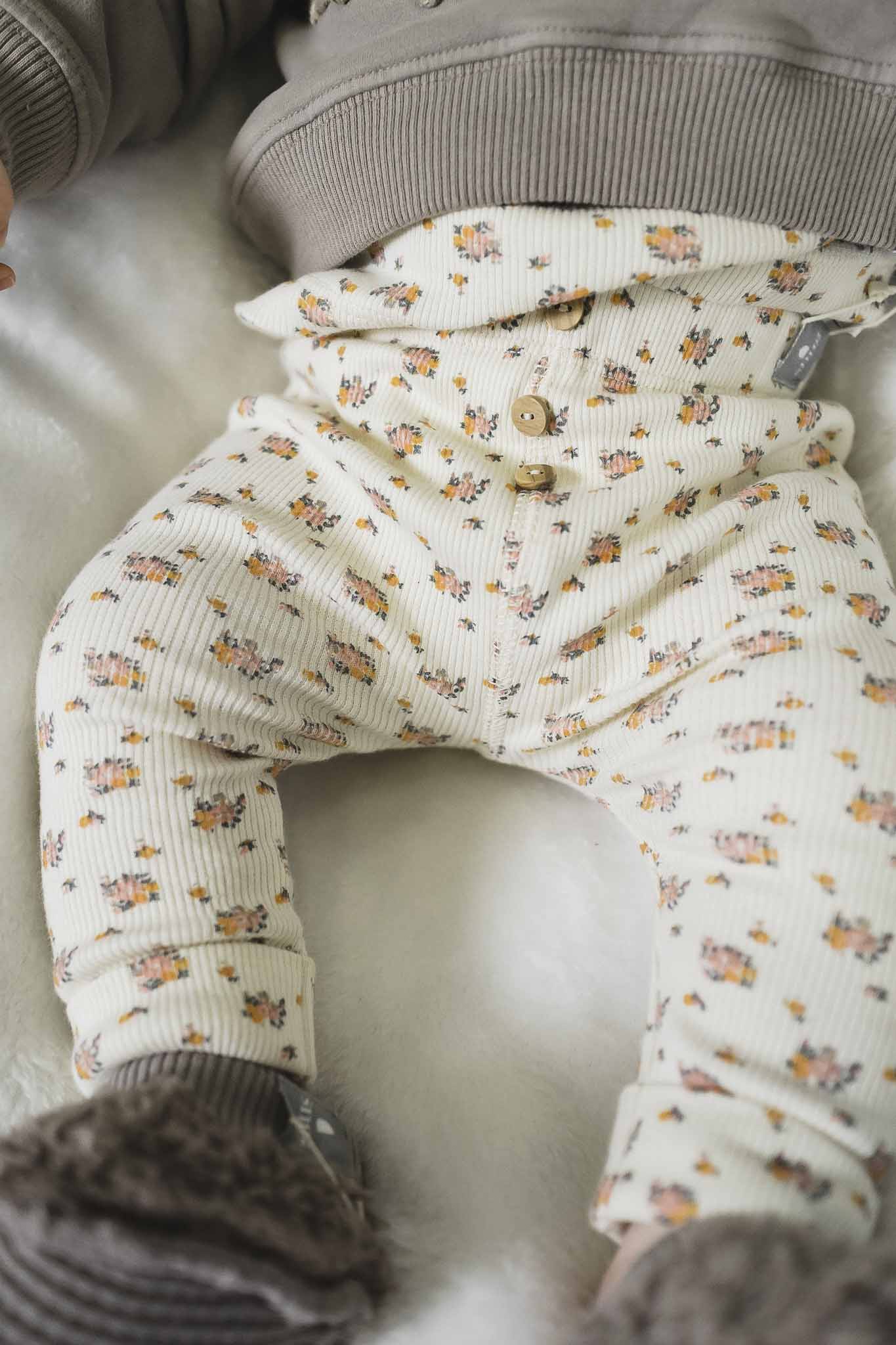Floral Leggings for Baby Girls - Soft Stretchy Comfortable Leggings for Toddlers - Perfect for Playtime, Daycare & Family Outings