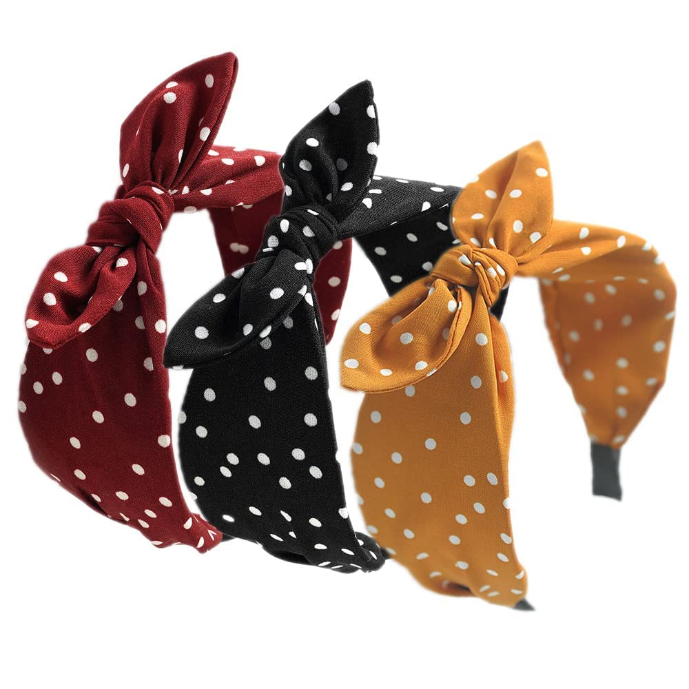 Women's Wide Fabric Headbands - Elastic Hair Bands for Daily Wear, Dating & Sports | Soft Knot Hair Accessories | Perfect for Workouts, Yoga & Fashion Styles (3-Pack)