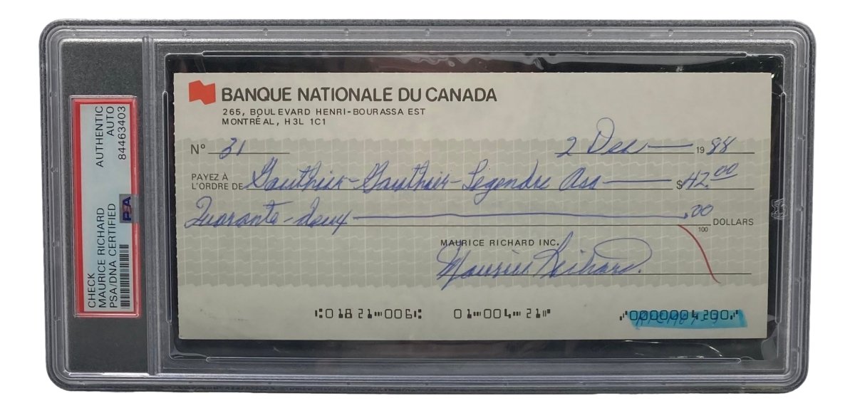 Maurice Richard Signed Montreal Canadiens Hockey Memorabilia - #31 PSA/DNA Certified Authentic Collectible - Perfect for Sports Fans, Hockey Collectors & Memorabilia Displays