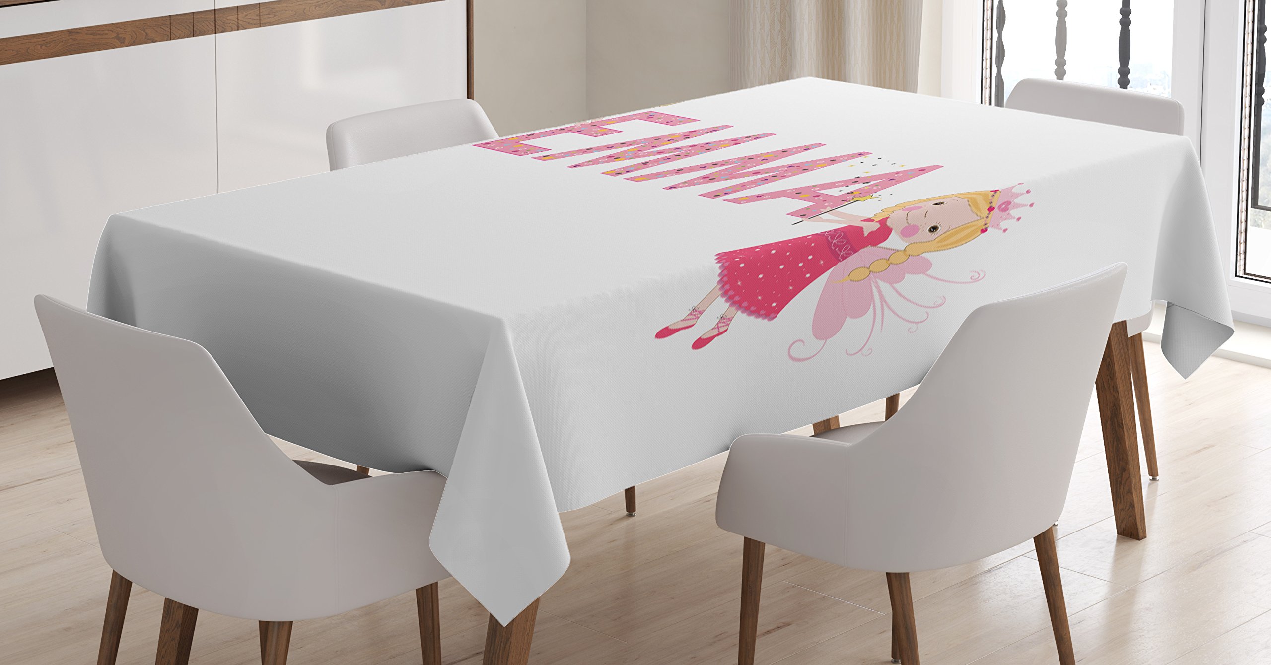 Ambesonne Emma Cartoon Polka Dot Tablecloth - 60