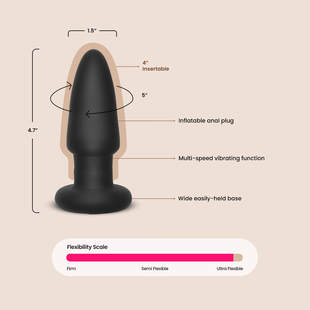 Premium Inflatable Vibrating Butt Plug for Men & Women – Waterproof, Remote Control, Rechargeable – Ultimate Pleasure for Couples & Solo Play – Perfect for BDSM, Anal Training & Enhanced Intimacy