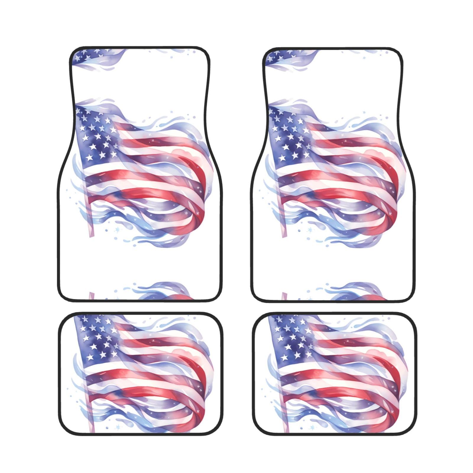 Premium American Flag Car Mats - Universal Non-Slip Floor Mats Set for All Vehicles | Durable & Stylish Interior Protection | Perfect for Trucks, SUVs & Daily Commutes