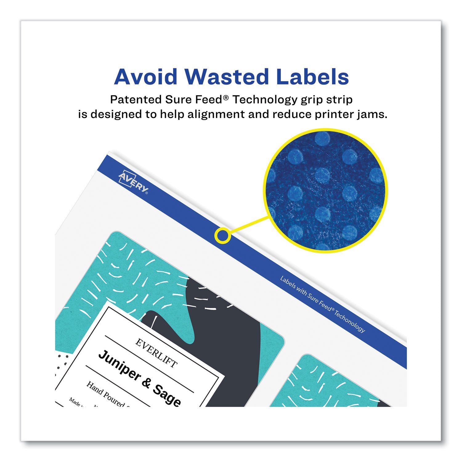 Avery® Durable Water Resistant Wraparound Labels with Sure Feed Technology - 3.25 x 7.75 Inches, 16 Labels per Pack - Perfect for Shipping, Storage & Organization