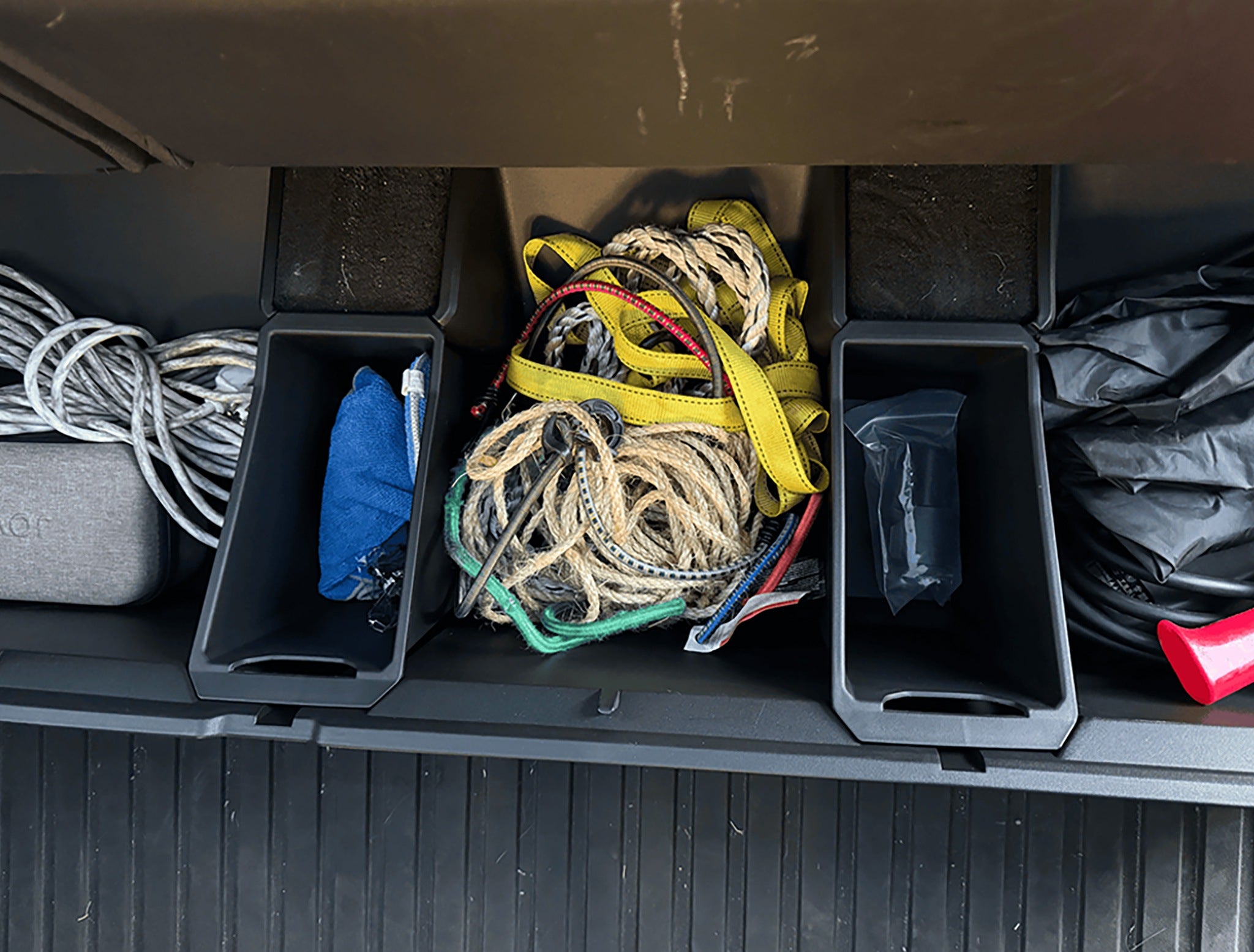 Cybertruck Underseat Storage Bin with Add-On Buckets - Organize Truck Accessories for Tesla Cybertruck - Perfect for Camping, Road Trips & Work Gear Storage