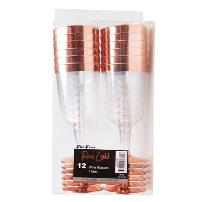 Stylish Rose Gold Glasses - Reusable & Eco-Friendly Drinking Glasses for Home, Office, or Party Use