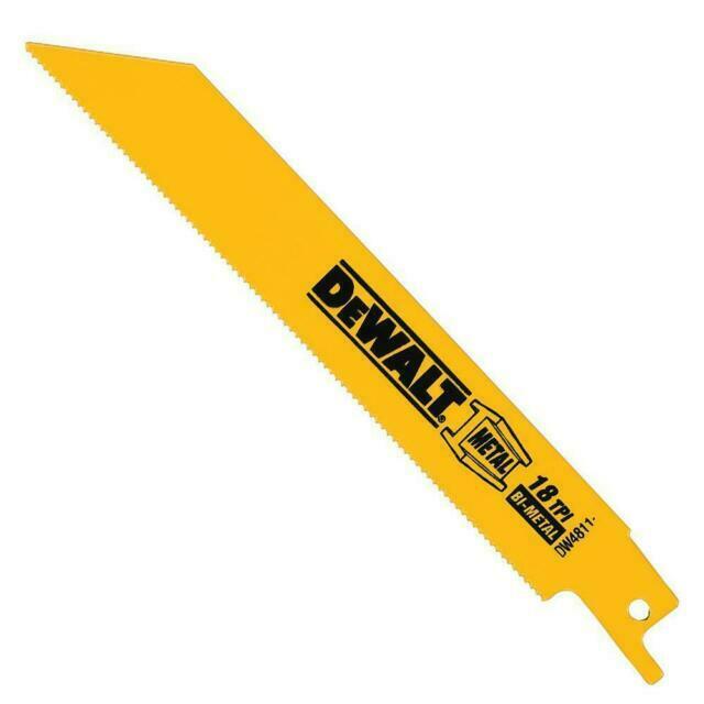 DEWALT DW4811 6-Inch 18 TPI Metal Cutting Reciprocating Saw Blades - 5-Pack for Steel, Aluminum & Pipe Cutting - Ideal for Construction, Demolition & HVAC Work