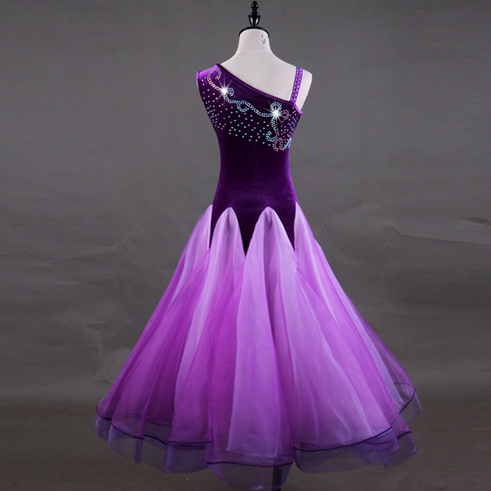 Elegant Women's Ballroom Dance Competition Dress - Modern Sleeveless Performance Dress for Latin, Tango & Waltz - Perfect for Dance Shows, Competitions & Performances