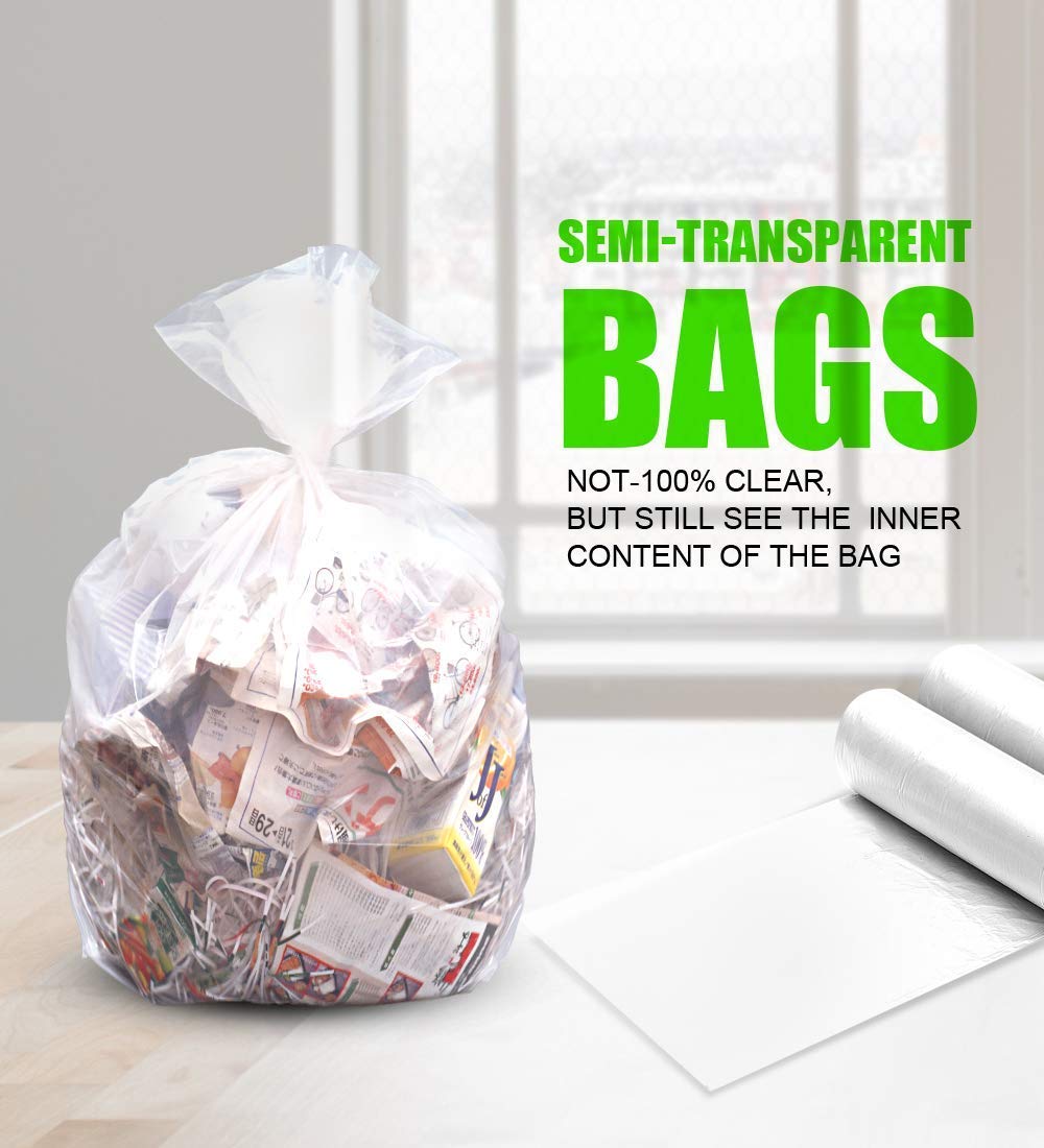 Small Trash Bags 1.2 & 4 Gallon - Clear Kitchen Garbage Can Liners for Bathroom, Bedroom, Office | 220 Count Wastebasket Bags | Perfect for Small Trash Cans, Desk Bins & Mini Waste Baskets