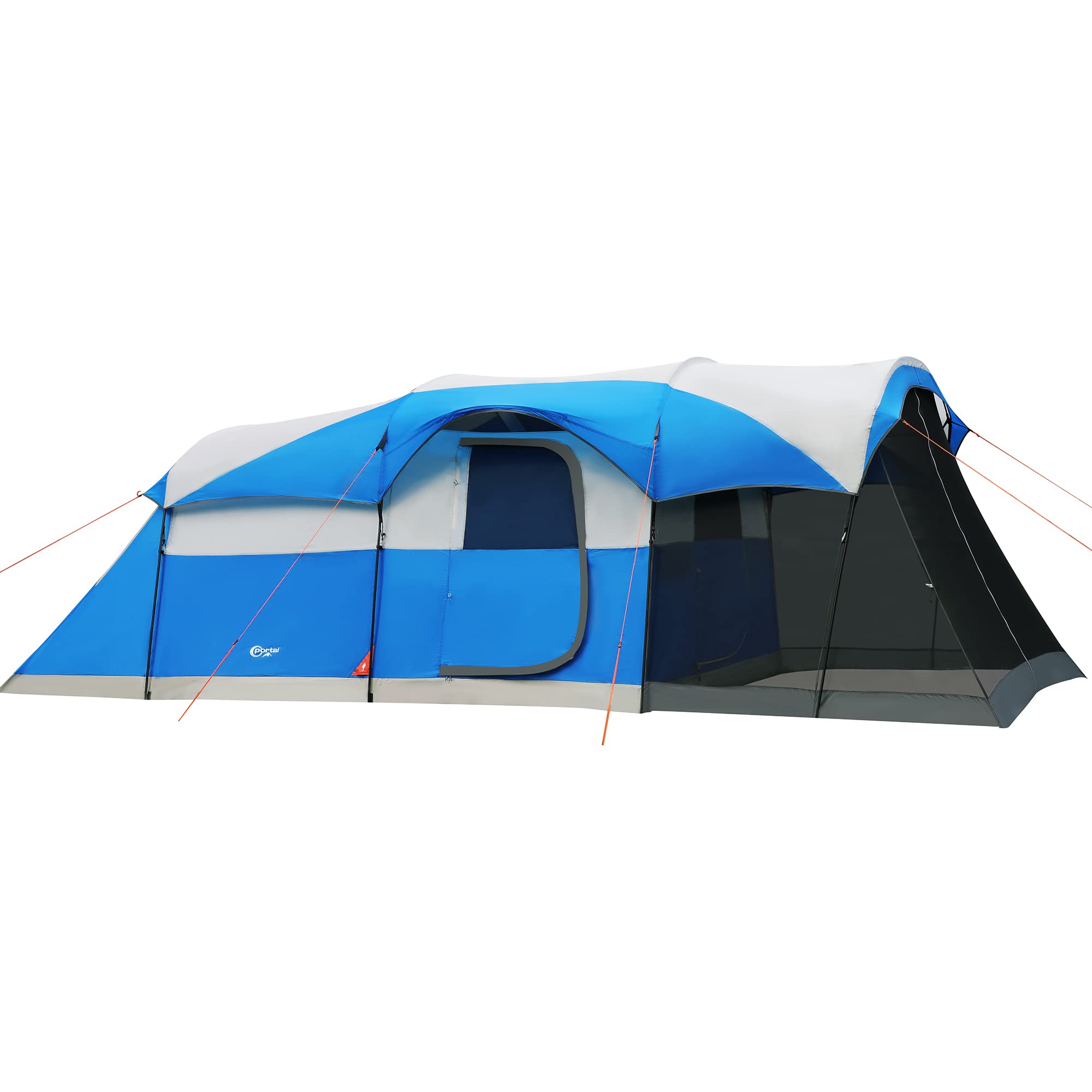 8 Person Family Camping Tent with Screen Porch - Waterproof Windproof Cabin Tent with Rainfly & Carry Bag - Perfect for Family Camping Trips, Backyard Campouts & Outdoor Adventures