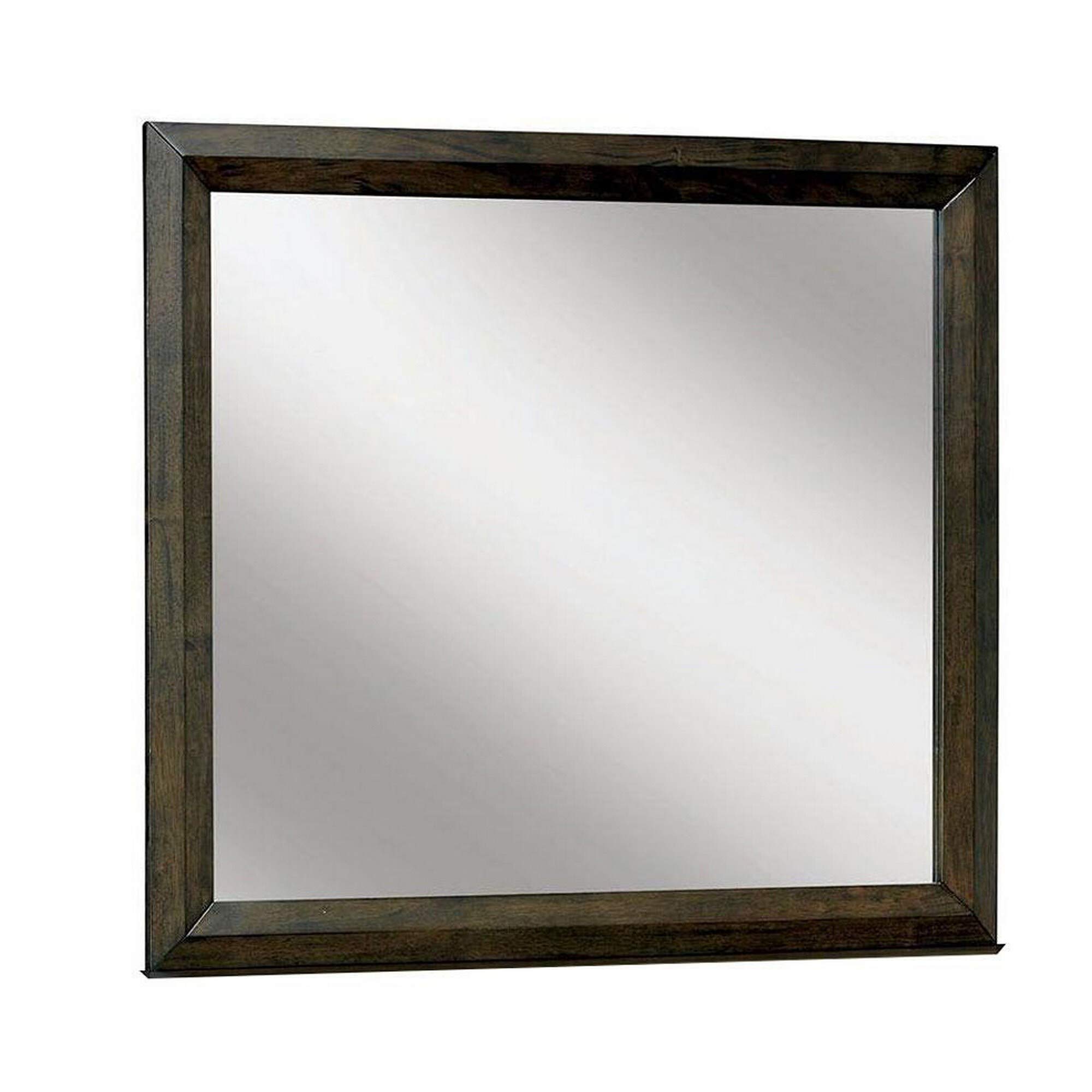 Modern Rectangular Wooden Frame Mirror - Dual Tone Brown & Natural Finish - Contemporary Home Decor for Bedroom, Bathroom, or Entryway