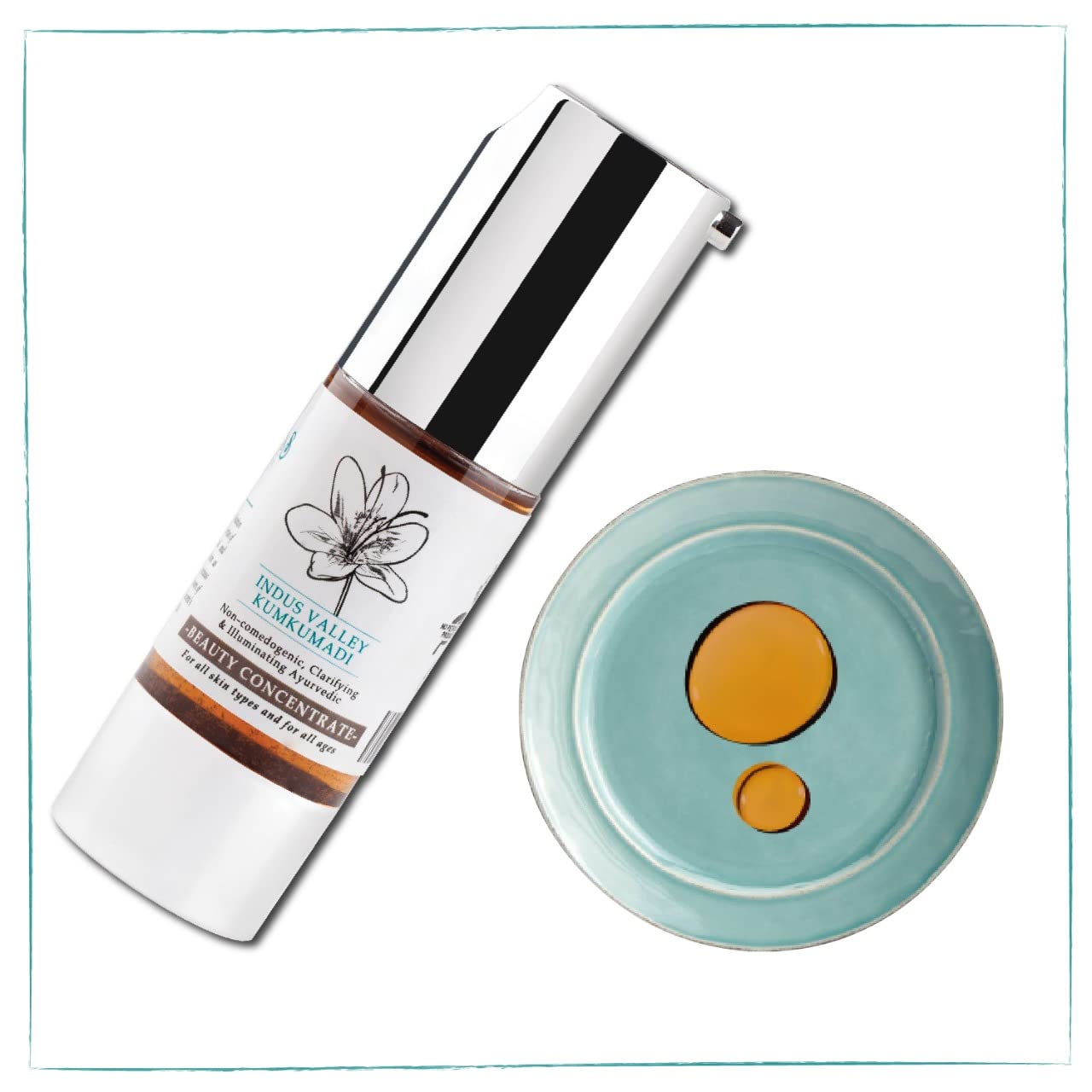 Indus Valley Organic Kumkumadi Beauty Oil - 35ml | Ayurvedic Face Oil for Brightening & Glowing Skin | Anti-Aging & Dark Spot Treatment | Perfect for Nighttime Skincare Routine & Bridal Beauty Regimen