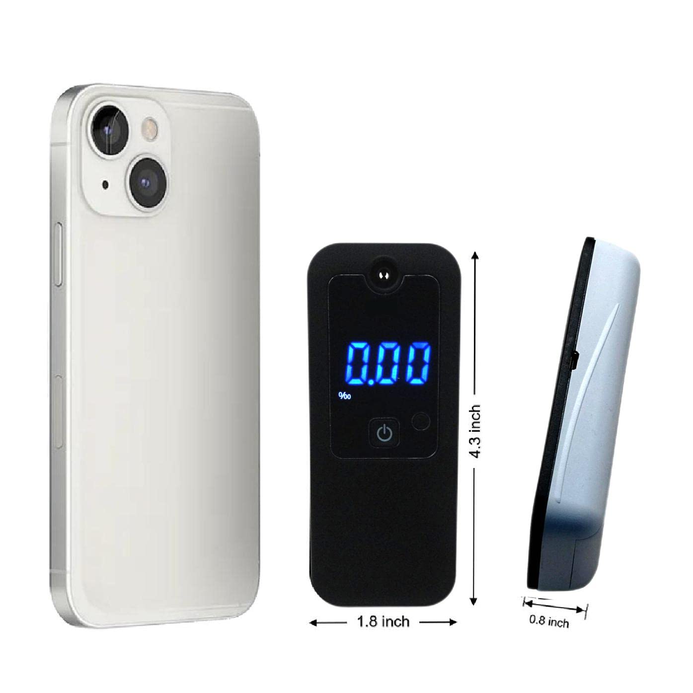 Professional Digital Breathalyzer with High-Accuracy Sensor - Rechargeable Alcohol Tester for Personal & Workplace Use - Includes 10 Disposable Mouthpieces | Perfect for Home Safety Checks, Office Parties & Law Enforcement Scenarios