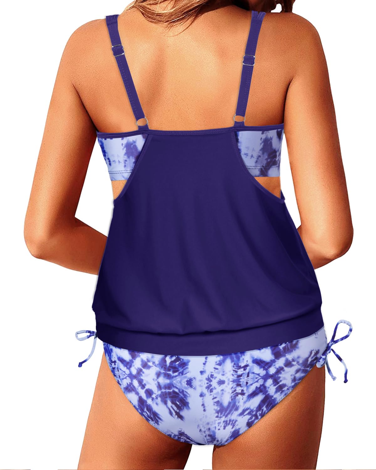 Yonique Women's Athletic Tankini Swimsuits - Blouson Swim Top & Bikini Bottom 2-Piece Bathing Suit | Perfect for Swimming, Beach Vacations & Water Sports