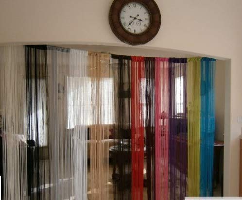 OctoRose® Sexy String Thread Fringe Curtain Panel 40x110 inches - Bohemian Room Divider, Window & Door Decor for Bedroom, Living Room & Party Events (Camel Color)
