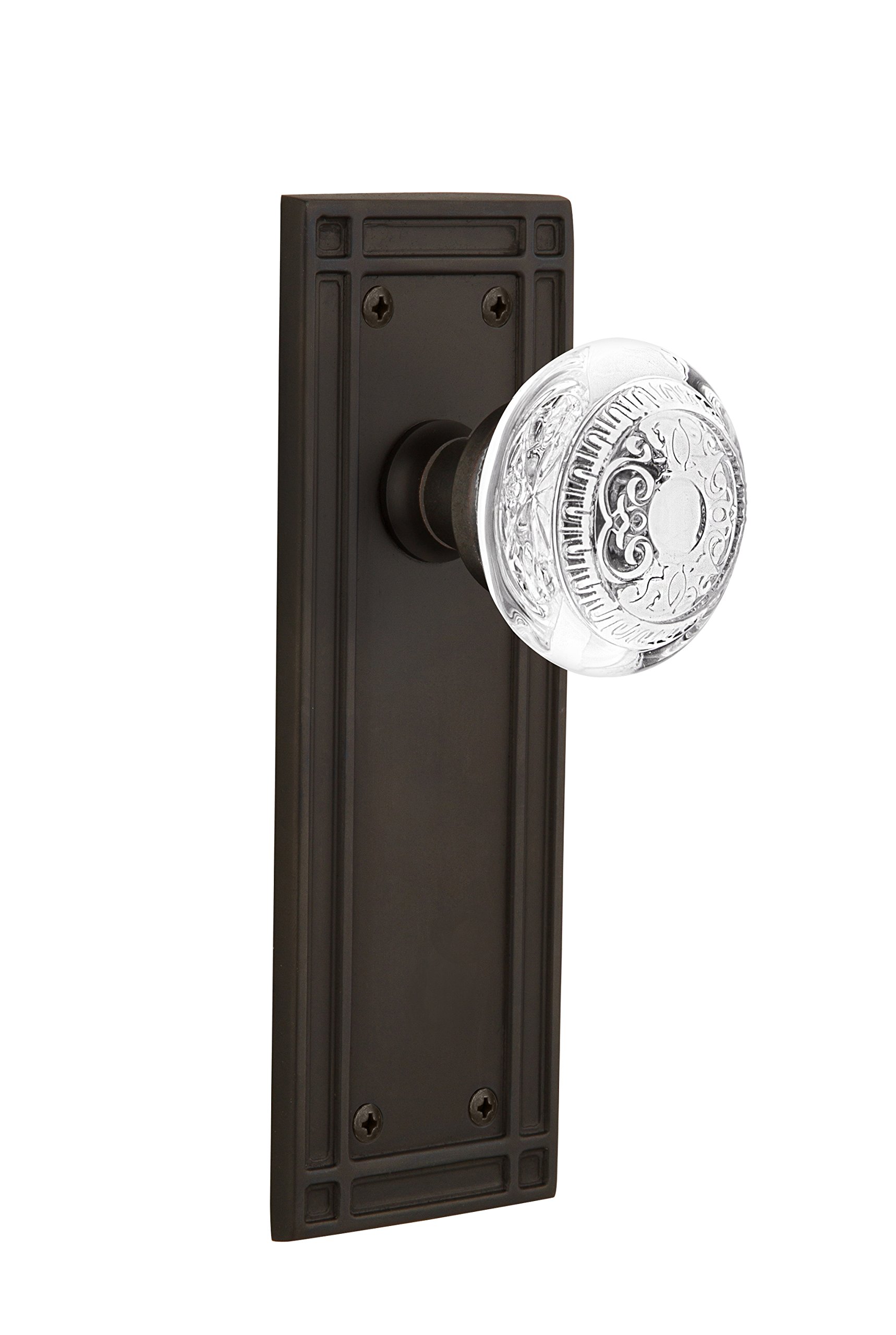 Nostalgic Warehouse 750733 Mission Single Dummy Door Knob - Oil-Rubbed Bronze Surface Mounted Hardware - Perfect for Vintage Home Decor & Interior Doors