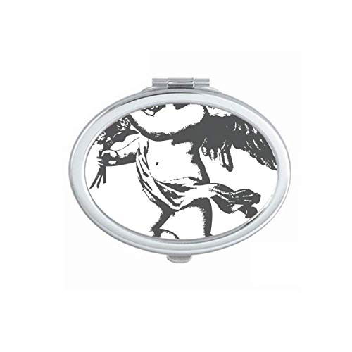 DIYthinker Baroque Angle Modern Illustration Pattern Portable Folding Mirror - Double-Sided Handheld Makeup Mirror for Travel, Home & Office