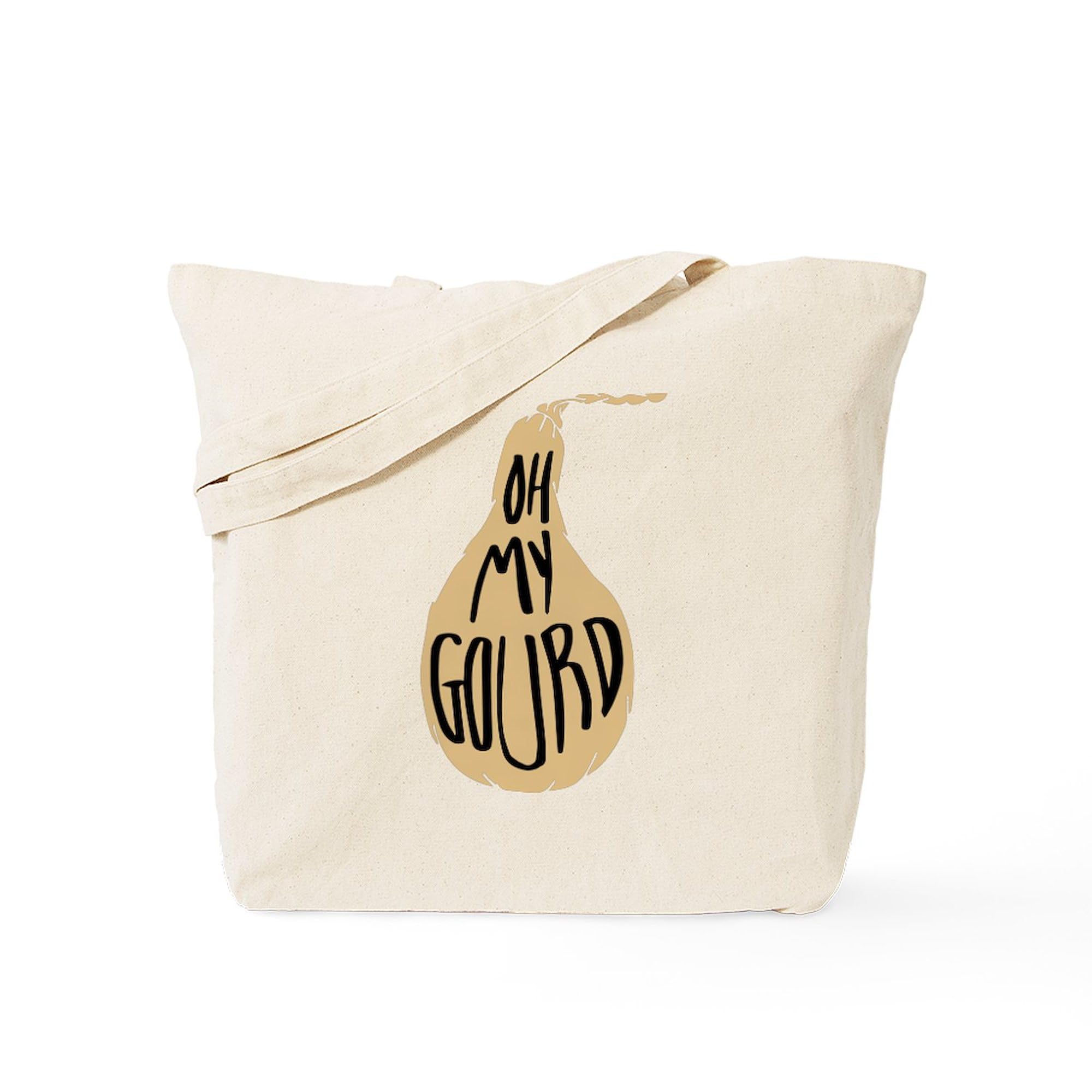 Eco-Friendly Oh My Gourd Canvas Tote Bag - Reusable Natural Cotton Shopping Bag for Groceries, Beach & Farmers Market