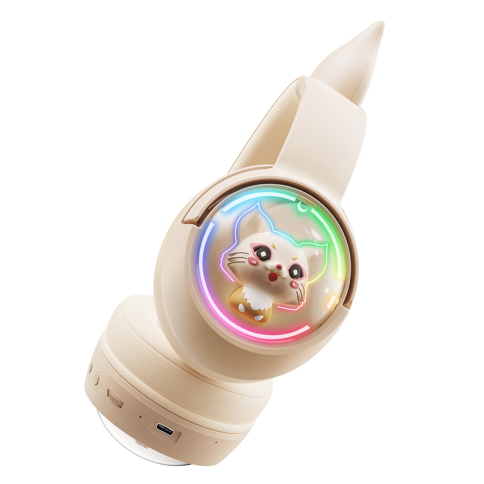ONIKUMA B5 RGB Cat Ear Bluetooth Wireless Gaming Headset with Microphone - Lightweight Over-Ear Headphones for PC, PS4, Switch - Perfect for Streaming, Gaming & Music (Pink)