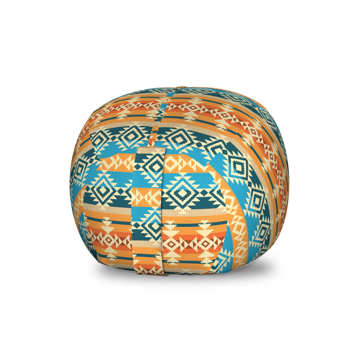Ambesonne Southwestern Toy Storage Bag Chair - Washable Stuffed Animal Organizer with Geometric Tribal Stripes, Small Multicolor - Perfect for Kids' Room, Playroom & Nursery Decor