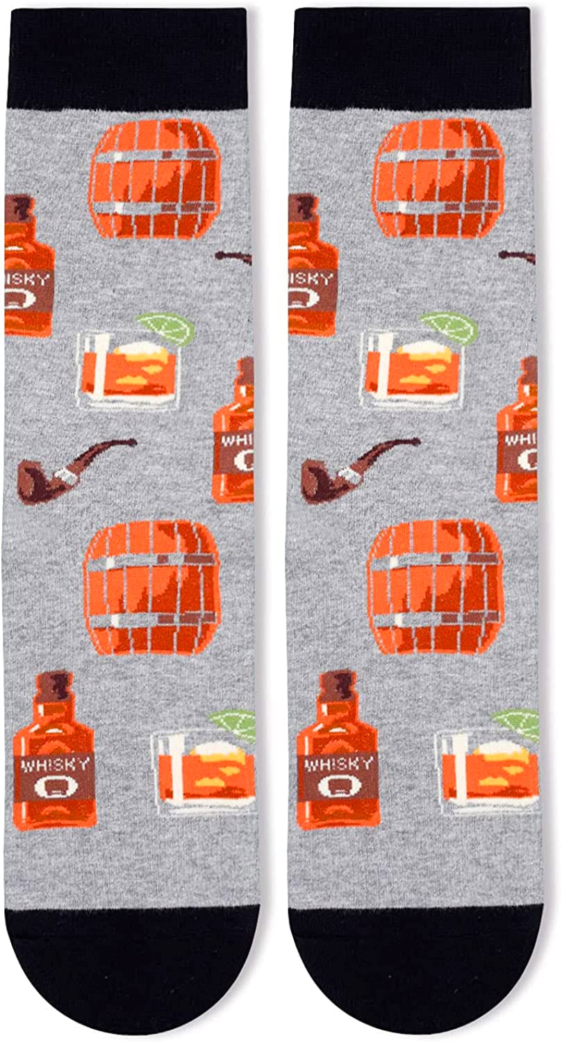 Zmart Funny Beer & Whiskey Socks for Men - Novelty Drinking Gifts for Beer Lovers & Whiskey Enthusiasts | Perfect for Parties, Gag Gifts & Casual Wear