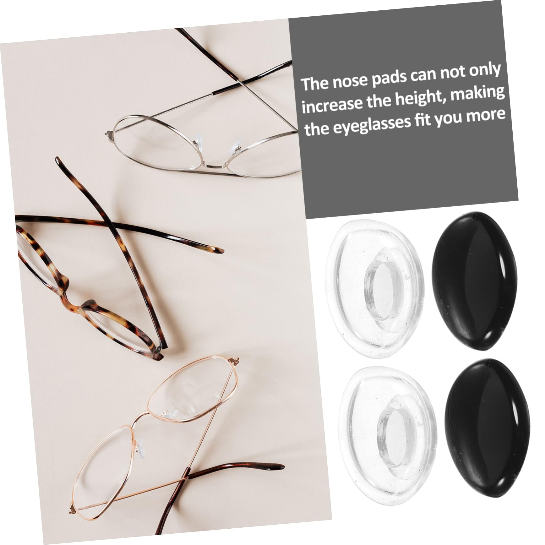 Anneome 4 Pairs Silicone Nose Pads for Kids Glasses - Soft Comfortable Nose Cushions, Children's Eyewear Accessories & Repair Parts - Perfect for School, Reading, and Daily Wear