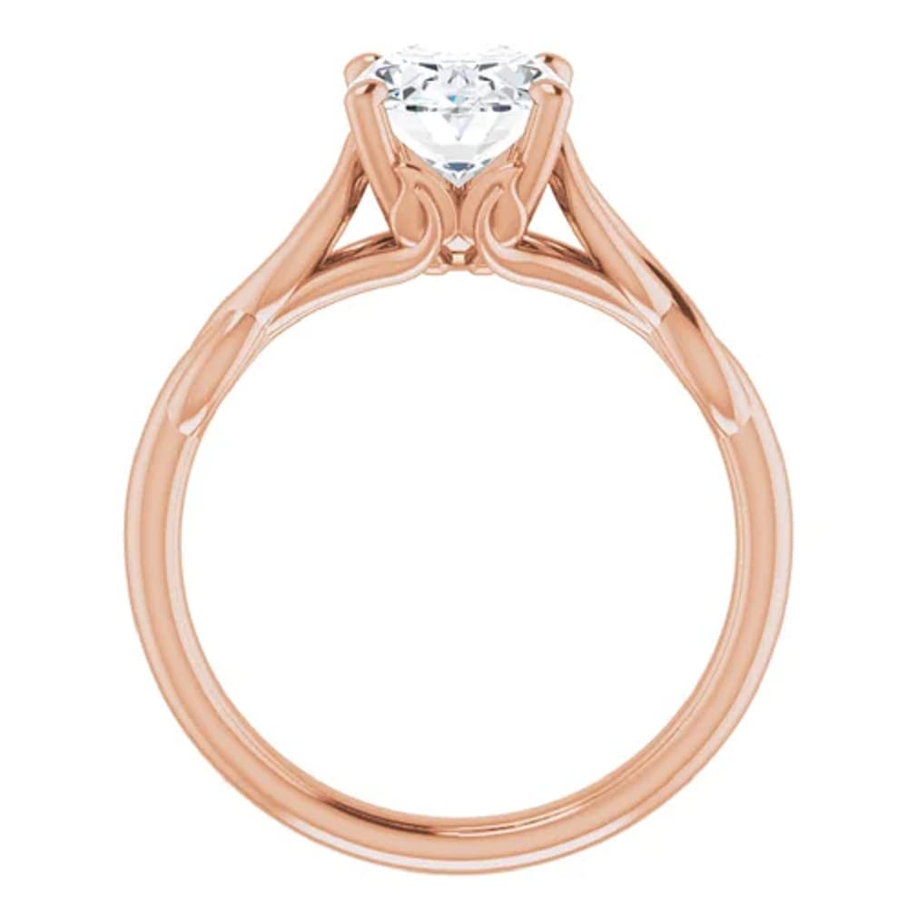 10K Solid Rose Gold Handmade Engagement Ring - 1 CT Oval Cut Moissanite Diamond Solitaire Wedding Band for Women - Perfect for Proposals, Anniversaries & Bridal Jewelry Gifts