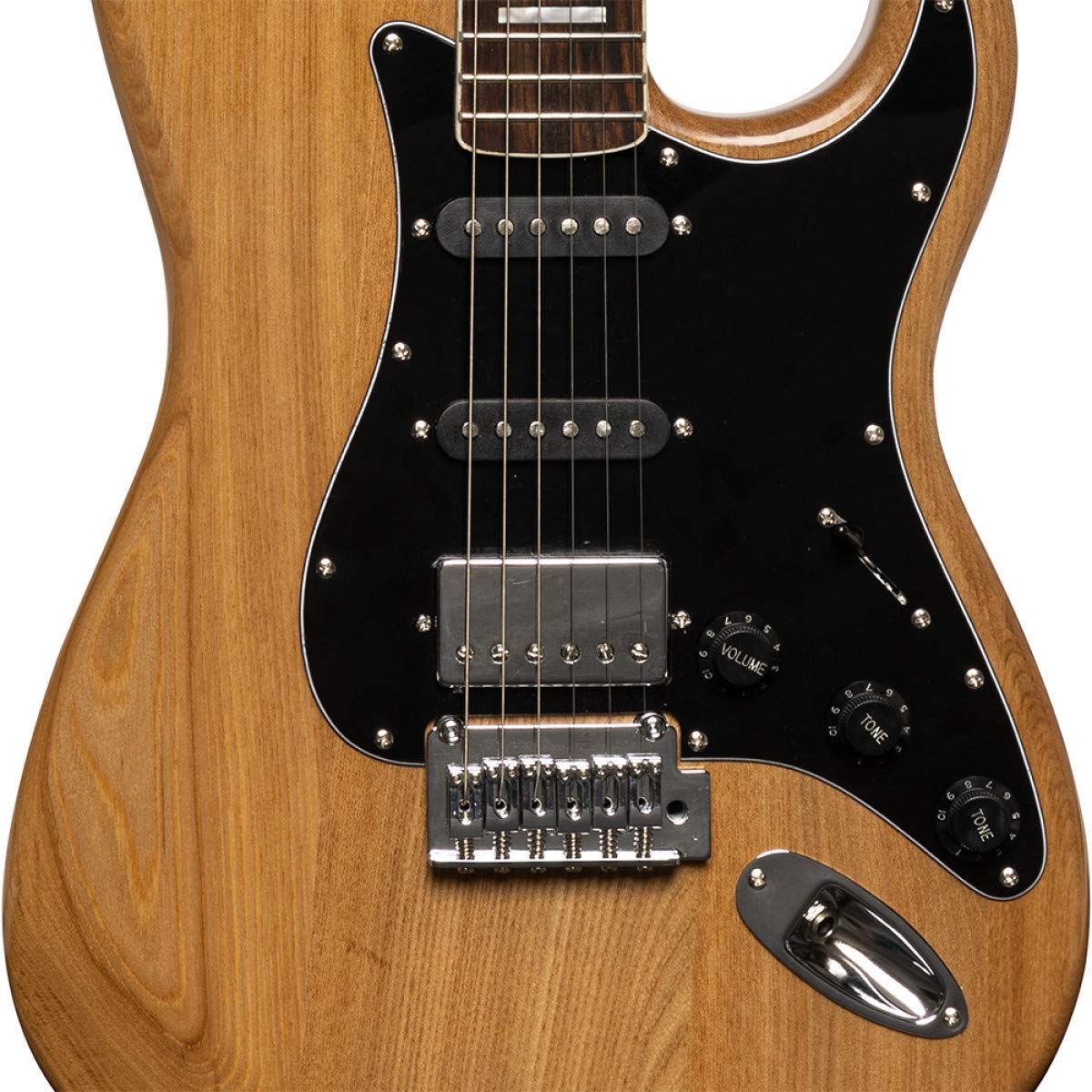 Stagg SES-60 NAT 6-String Solid Body Electric Guitar - Right Handed, Natural Finish | Perfect for Beginners, Practice & Live Performances