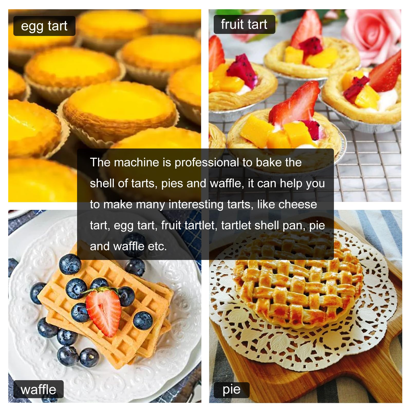 INTSUPERMAI Commercial Tart Shell Maker Machine - 110V Electric Egg Tart, Pie & Waffle Mold Maker for Bakeries, Restaurants & Home Baking - Perfect for Making Professional Tarts, Mini Pies and Crispy Waffle Shells