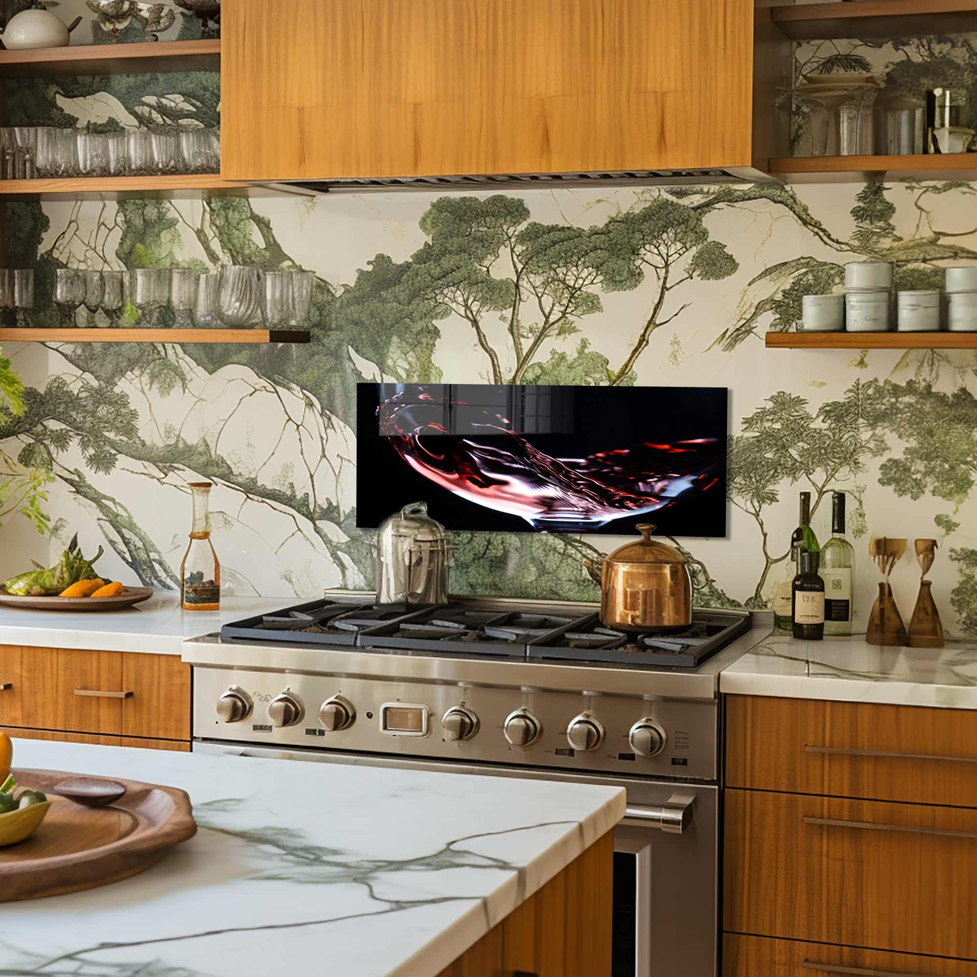 Premium Tempered Glass Wine Splashback - Elegant Kitchen Backsplash for Wine Enthusiasts | Perfect for Home Bars, Kitchens & Dining Areas