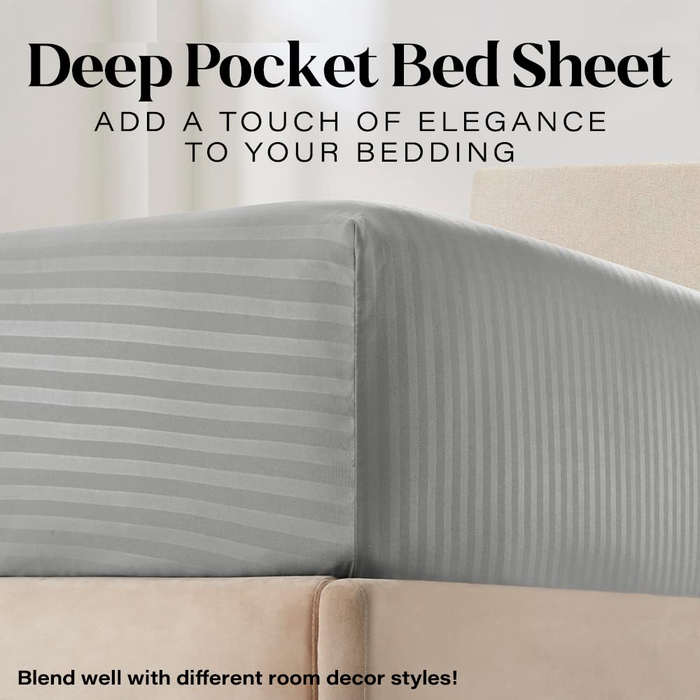 Queen Size Sheet Set - 4-Piece Soft & Cooling Microfiber Bedding with Deep Pockets - 1 Fitted Sheet, 1 Flat Sheet, 2 Pillowcases - Wrinkle-Free & Breathable for All-Season Comfort - Perfect for Master Bedroom, Guest Room, and Vacation Homes
