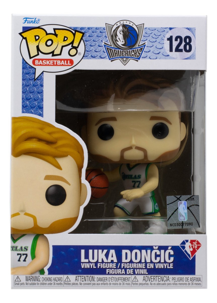 Luka Doncic Dallas Mavericks NBA Funko Pop! Vinyl Figure #128 - Collectible Basketball Toy for Fans, Home Decor & Gift Idea