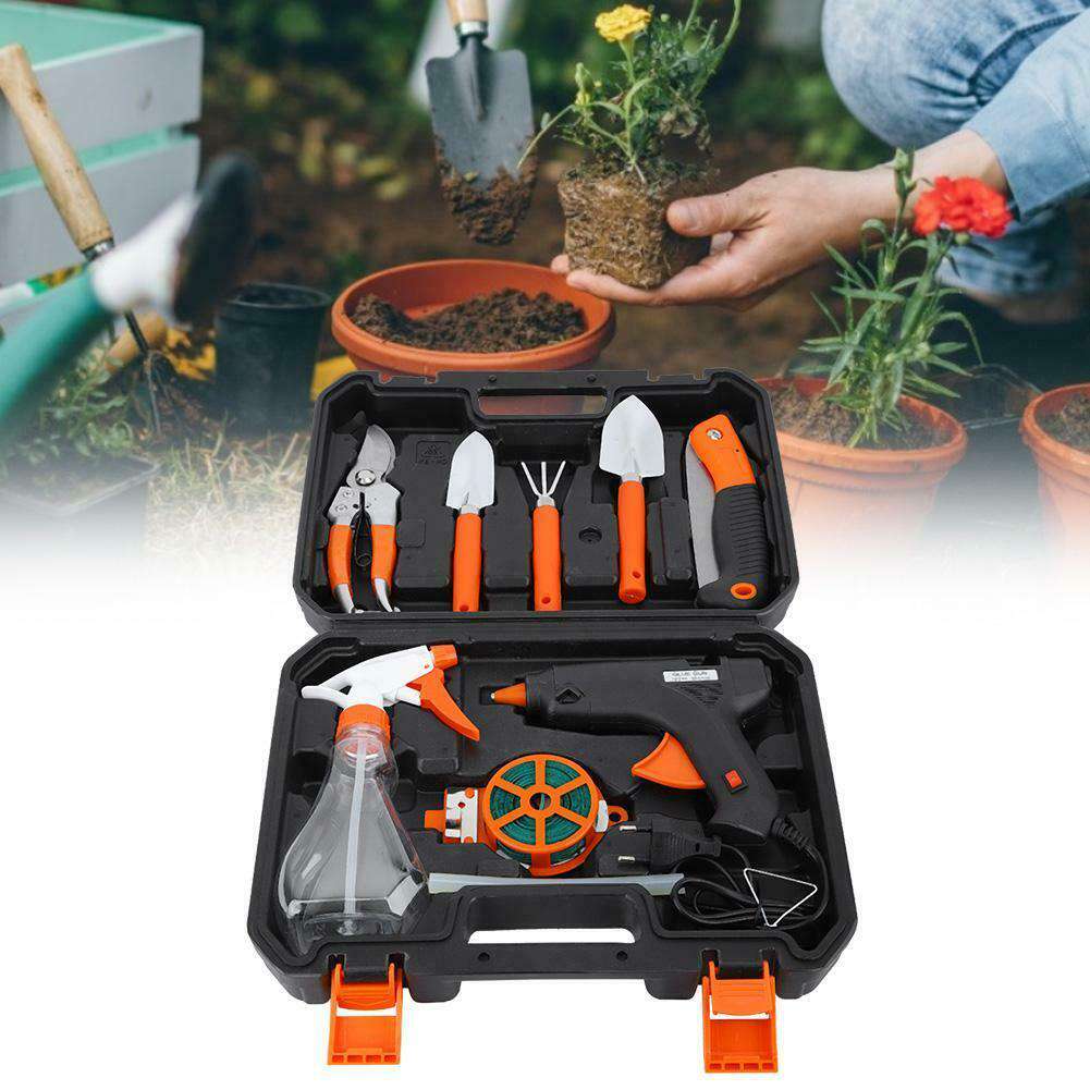 11-Piece Garden Tools Set - Stainless Steel Shovel, Rake, Trowel, Pruner for Planting, Weeding & Landscaping | Perfect for Home Gardening, Lawn Care & Outdoor DIY Projects