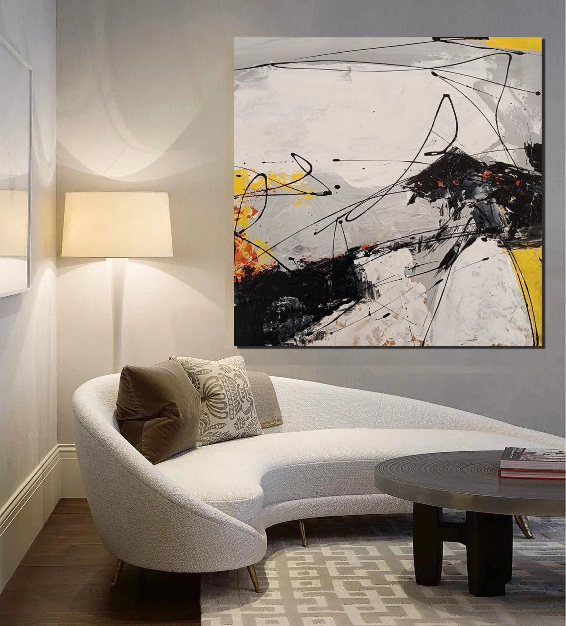 Extra Large Abstract Canvas Paintings - Hand Painted Modern Wall Art for Bedroom Decor | Living Room & Office Wall Decor Ideas
