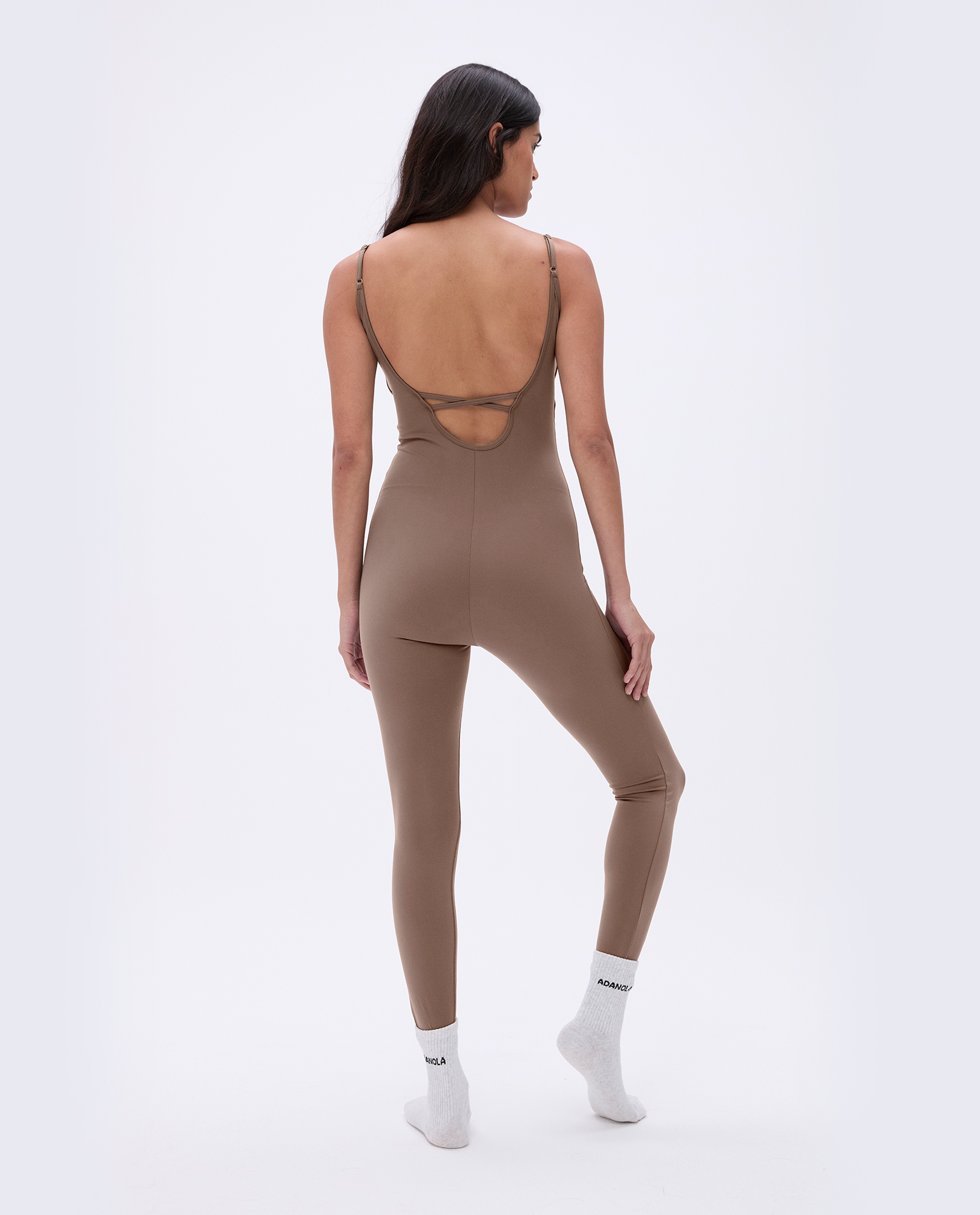 Ultimate Low Cross Back Unitard in Pebble Brown - Perfect for Dance, Yoga & Gymnastics