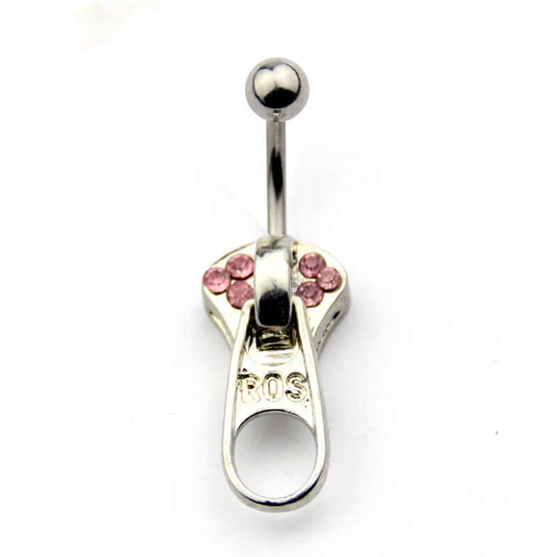 Punk Zipper Belly Rings for Women - C143 Gothic Body Jewelry for Navel Piercing | Perfect for Parties, Concerts, and Alternative Fashion