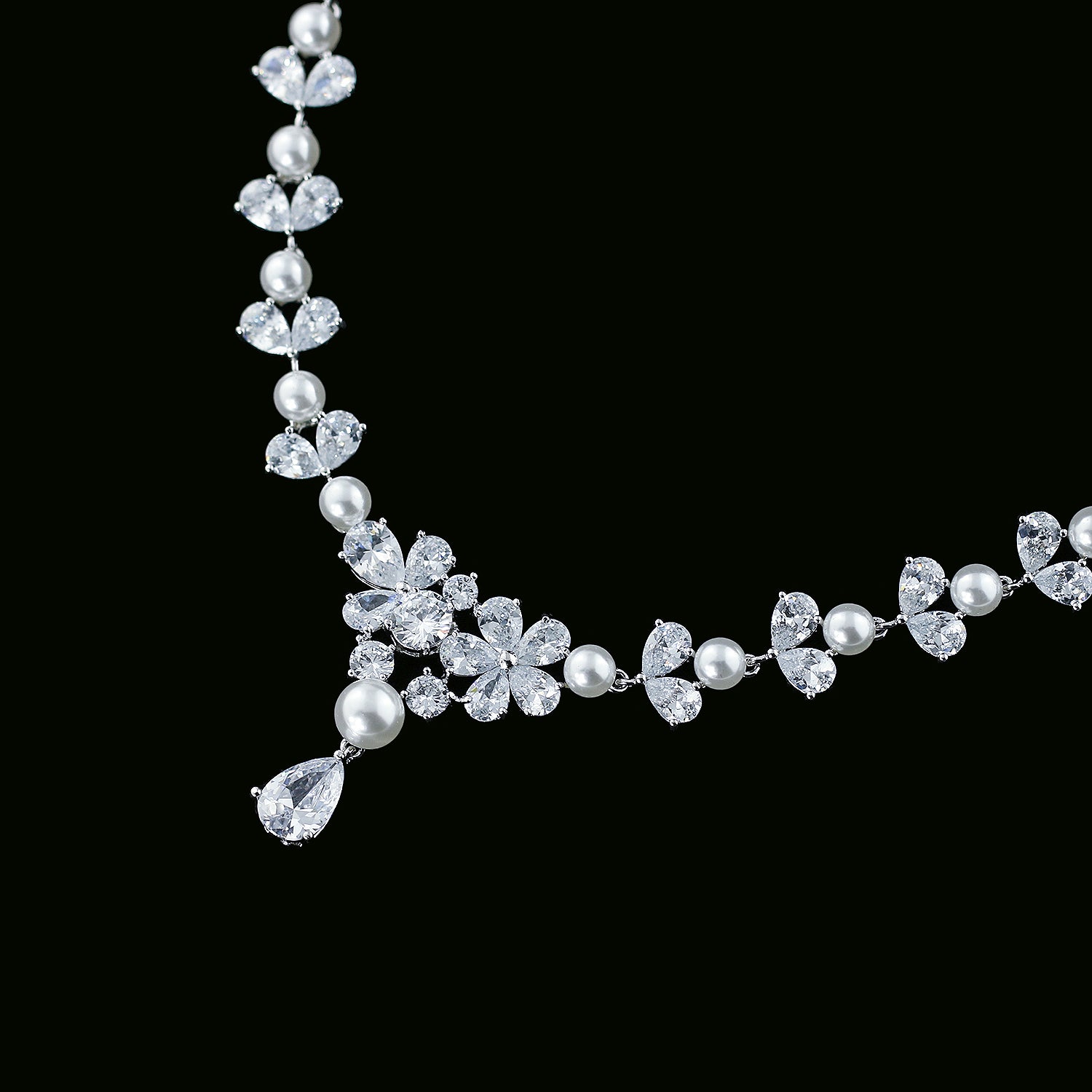 Cubic Zirconia Wedding Jewelry Set - Necklace & Earrings for Women | Elegant Bridal Accessories for Wedding, Engagement & Special Occasions