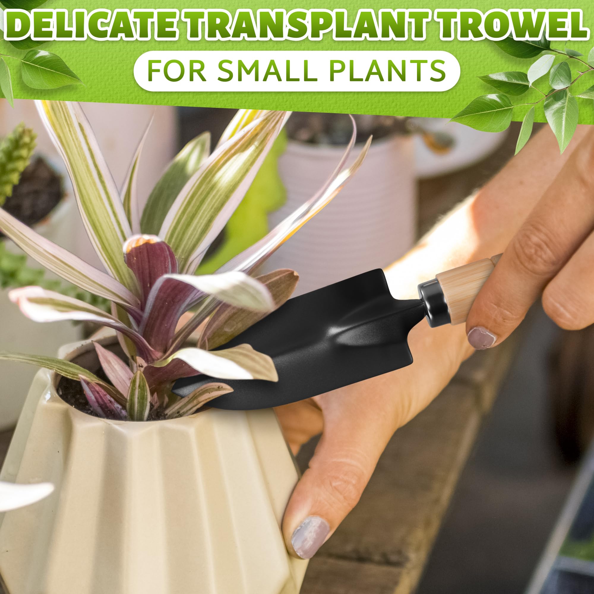 3Pcs Mini Garden Tools Set - Small Indoor Plant Shovel, Mini Rake & Hand Trowel for Indoor Gardening | Perfect for Houseplants, Succulents & Herb Gardens