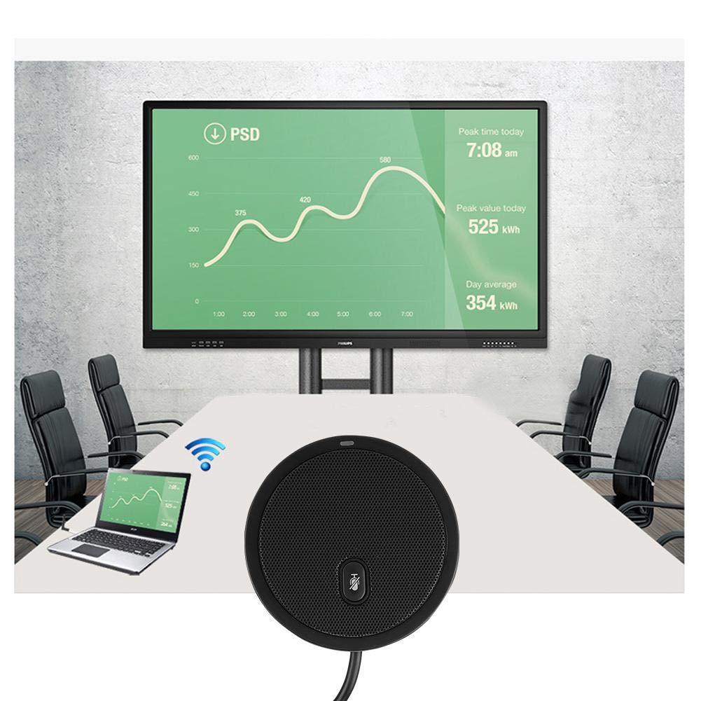 Sorand Black Omnidirectional Audio Microphone with 360° Pickup, Wired Computer Mic for Laptop & Desktop, Ideal for Gaming, Streaming, and Video Conferencing