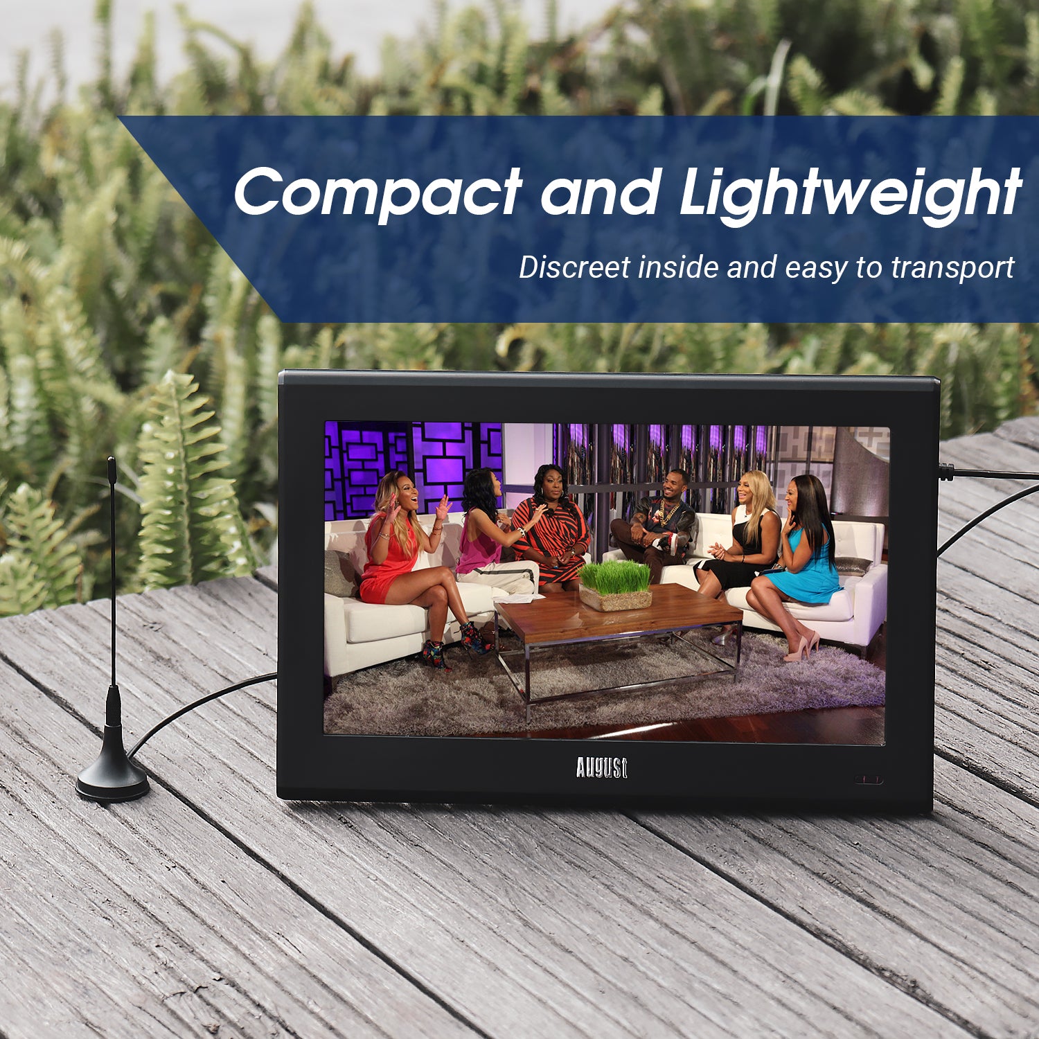 Portable Freeview Digital HD TV Antenna with Magnetic Base for Cars, Trucks & Home Use - Strong Signal Reception for Road Trips & Indoor TV Watching - August DTA180