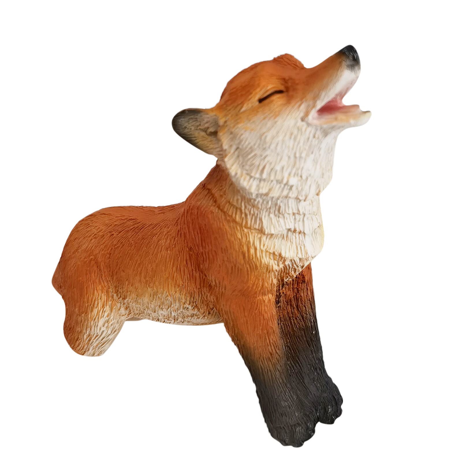 Resin Red Fox Figurine Christmas Ornaments - Handcrafted White Fox Decor for Holiday Tree, Desk, Bookshelf & Mantel - Fall & Winter Home Decor (Set of 1)