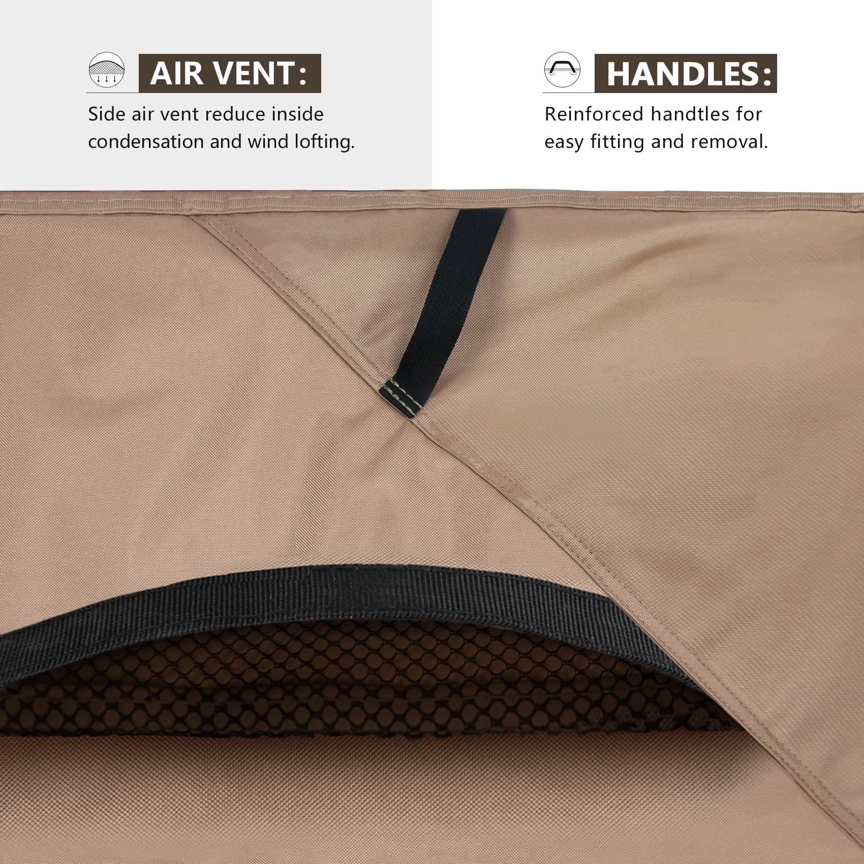 ULTCOVER 60 Inch Round Patio Furniture Cover - Waterproof Outdoor Table and Chair Set Protector for Garden, Deck, Backyard (All Weather Protection)