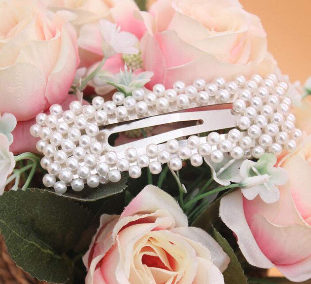 2PCS Elegant Handmade Artificial Pearl Hair Clips for Women - Silver Bridesmaid Hair Accessories | Perfect for Weddings, Parties & Special Occasions