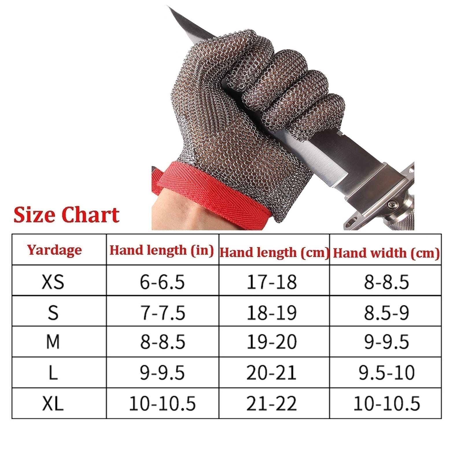 Cut Resistant Gloves - 10pcs Stainless Steel Mesh Safety Work Gloves for Kitchen, Butchering & Heavy Duty Tasks (XS Size) - Slash Proof & Durable Household & Industrial Protection