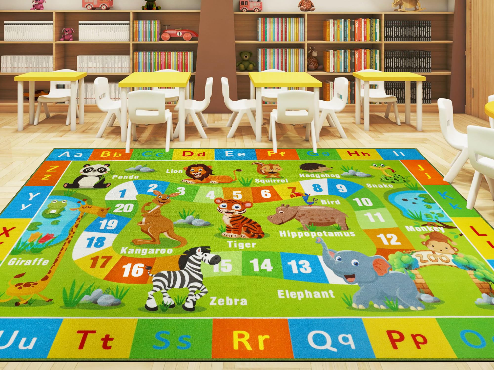 Non-Slip ABC Alphabet & Numbers Educational Play Mat for Kids - 6'6