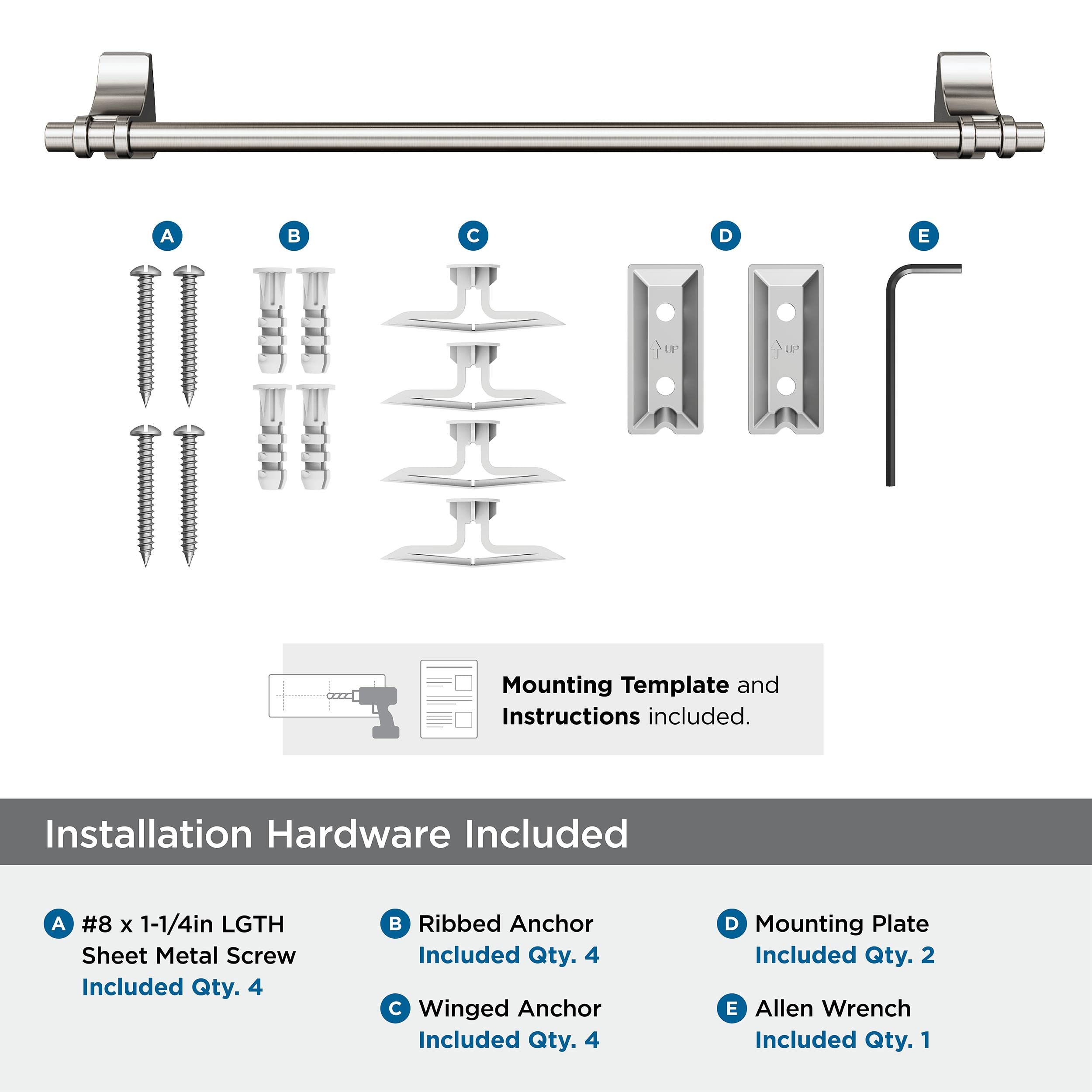 Amerock BH36053G10 Brushed Nickel 18-Inch Bathroom Towel Bar - Modern Davenport Design for Bathrooms & Powder Rooms | Durable Bath Hardware & Accessories for Spa-Like Experience